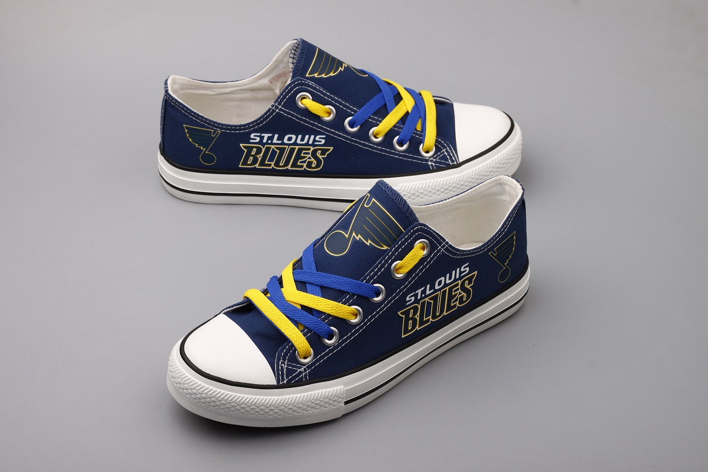 Women's And Youth St. Louis Blues Repeat Print Low Top Sneakers 001